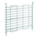 A green metal rack with several metal bars.