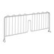 A chrome metal wire shelf divider.