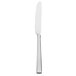 a silver butter knife on a white background