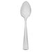 A Walco stainless steel demitasse spoon with a silver handle on a white background.