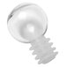 A clear round glass bulb with a white rubber stopper.