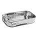 A silver rectangular American Metalcraft stainless steel food serving tub with a hammered finish.