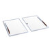 A set of two rectangular glass lids with white frames and handles, designed for the Avantco DFF9-HC.