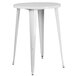 a white table with legs