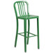 a green bar stool with a white background