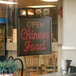 A white LED square restaurant sign that says "Open Chinese Food" with red lights.