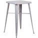 a silver stool with legs