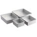 A set of four Ateco square aluminum cake pans.