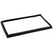 a black rectangular frame with a white background