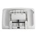A top view of a white Rubbermaid horizontal baby changing station with black corners.