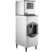 A large stainless steel Scotsman air cooled ice machine with a water dispenser.