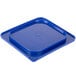 a blue square plastic container