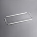 A white rectangular shelf with metal corners.