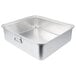 A silver rectangular Vollrath Wear-Ever aluminum roasting pan with handles.