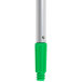 A green and silver Unger telescopic pole with white background.