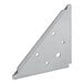 A metal triangle bracket with holes on the side.