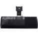 A black rectangular Kensington underdesk keyboard tray with a screw and bolt.