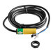A black cable with a white connector and a black wire.