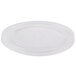 A clear plastic lid on a white background.