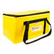 A yellow Sterno SpeedHeat insulated food pan carrier bag with black straps.