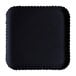 A black square polycarbonate plate with scalloped edges.
