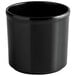 A black cylinder shaped container with a lid.