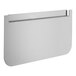 A white rectangular metal splash guard with a metal strip.