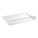 A white rectangular shelf for a Hussmann merchandiser.