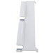 A white metal bracket for a Metro Large Bin Holder with two holes on it.