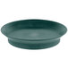 A green round HS Inc. polypropylene deli server with a rim.