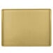 A rectangular tan Cambro dietary tray with an earthen gold finish.
