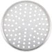 An American Metalcraft aluminum pizza pan with a perforated bottom.