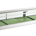 A Hoshizaki refrigerated sushi display case with green plastic rollers.