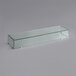 An Avantco sneeze guard with a glass shelf on metal brackets.
