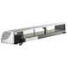 A silver Hoshizaki refrigerated sushi display case with curved glass.