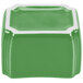 A green ceramic Fiesta sugar caddy with a white border.