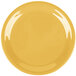 A close up of a yellow Carlisle Sierrus pie plate with a narrow rim.