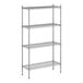 A wireframe of a Regency chrome stationary shelving unit with four shelves.