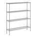 A wireframe of a Regency metal shelving unit with four shelves.