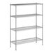 A wireframe of a Regency metal shelving unit with three shelves.