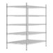 A Regency chrome wire shelving unit with four shelves.