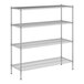 A wireframe of a Regency metal stationary shelving unit with four shelves.