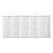 A row of metal grids on a white background.