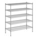 A wireframe of a Regency chrome wire shelving unit with four shelves.