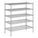 A Regency chrome wire shelving unit with four shelves.