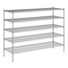 A wire Regency chrome shelving unit with four shelves.