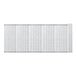 A close-up of a wire grid shelf on a white background.