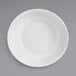 A white Libbey Driftstone melamine serving bowl with a circle on the rim.