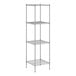 A wireframe of a Regency metal wire shelf kit with four shelves.