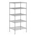 A white wireframe of a Regency chrome wire 5-shelf kit. The kit includes 4 shelves.